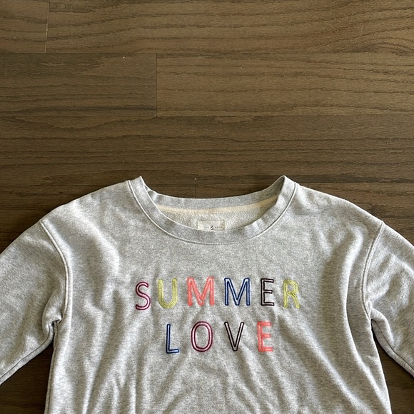 Lou and Grey Light Grey “Summer Love” Crewneck Sweatshirt - Size XS - Picture 4 of 7